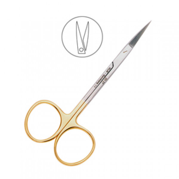 Ножницы прямые Iris-Schere TC, 115 мм., HLW Dental Instruments (Германия)