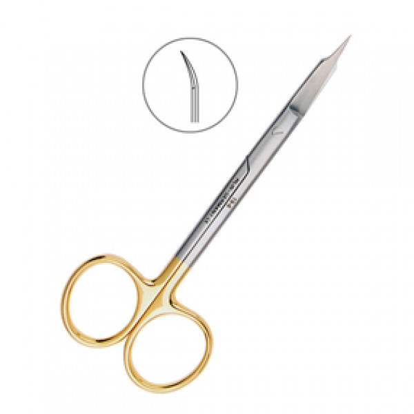 Ножницы хирургические изогнутые Goldmann-Fox TC,125 мм., HLW Dental Instruments (Германия)