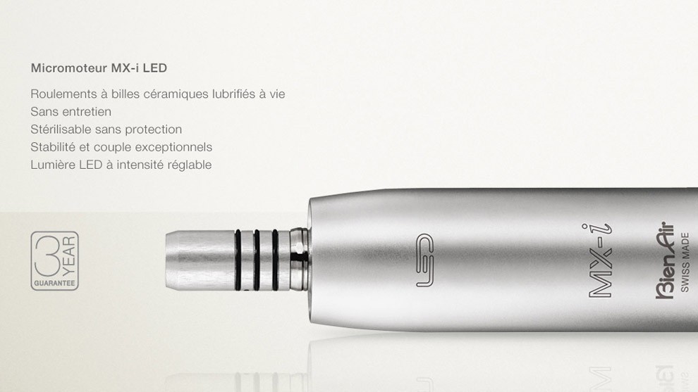 MX-I LED  Электрический микромотор без угольных щеток, с автоматическим охлаждением, светодиодной подсветкой, Bien-Air (Швейцария)