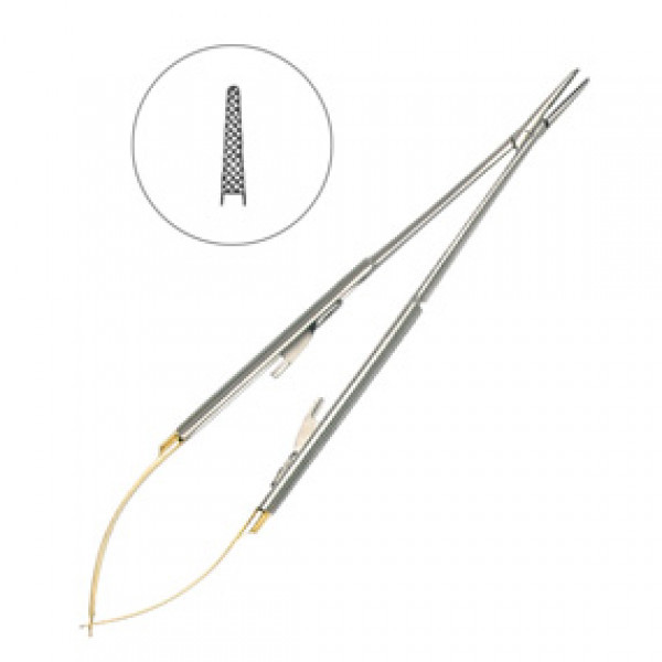 Иглодержатель-микро прямой Micro-Nadelhalter TC, 18 см, HLW Dental Instruments (Германия)