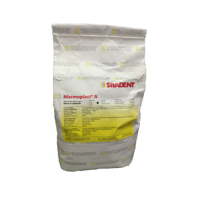 Marmoplast N - гладкий гипс, укрепленный смолой, 5 кг, класс 4 | Siladent (Германия)