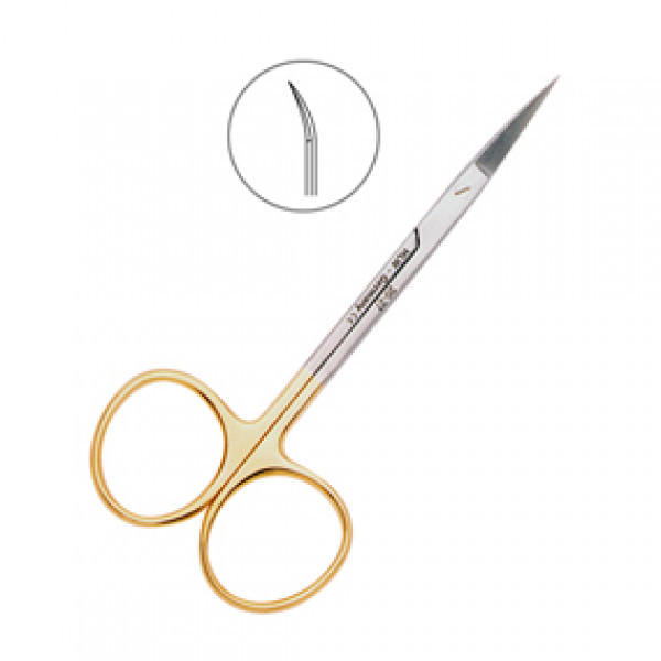 Ножницы хирургические изогнутые Iris-Schere TC, 115 мм., HLW Dental Instruments (Германия)