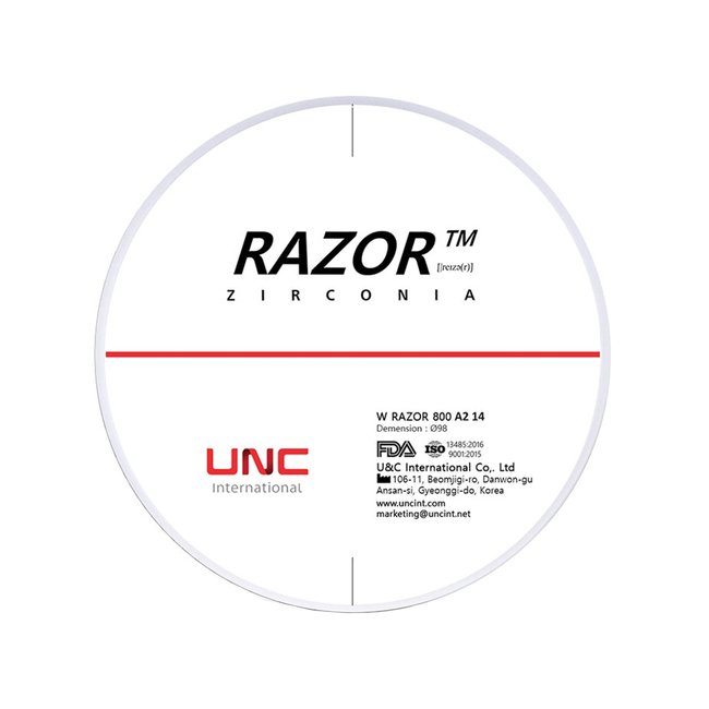 Razor 800 - циркониевый диск однослойный, монохромный, диаметр 98 мм, толщина 14 мм | UNC (Ю. Корея)
