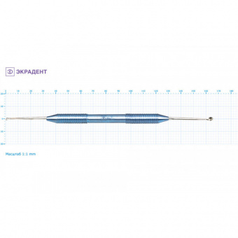 11-02 - ложка кюретажная прямая средняя 2,2/3,3, Экрадент (Россия)